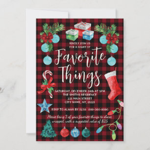Favoriete dingen Cadeauuitwisseling Kerstfeest Kaart