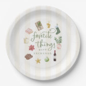 Favoriete dingen Cadeauuitwisseling Kerstfeest Papieren Bordje (Voorkant)