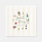 Favoriete dingen Cadeauuitwisseling Kerstfeest Servet (Voorkant)