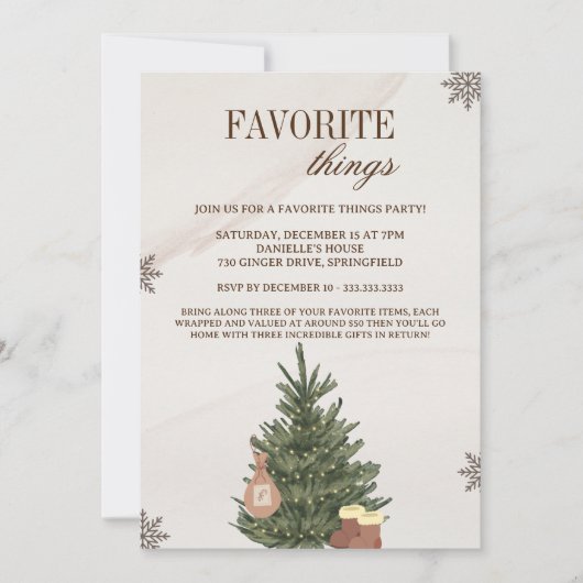 Favoriete Dingen & Exchange Gift Kerstfeest Kaart (Voorkant)