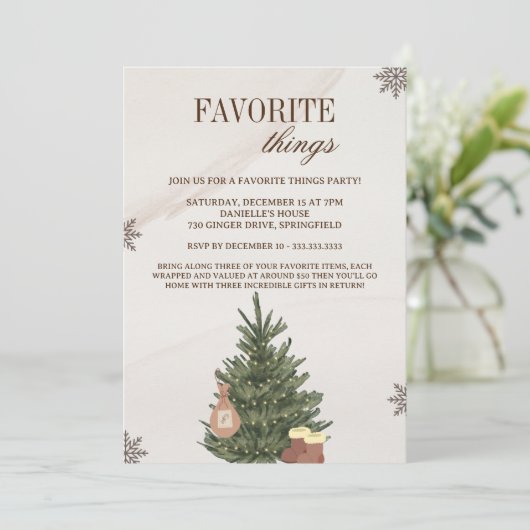 Favoriete Dingen & Exchange Gift Kerstfeest Kaart (Staand voorkant)