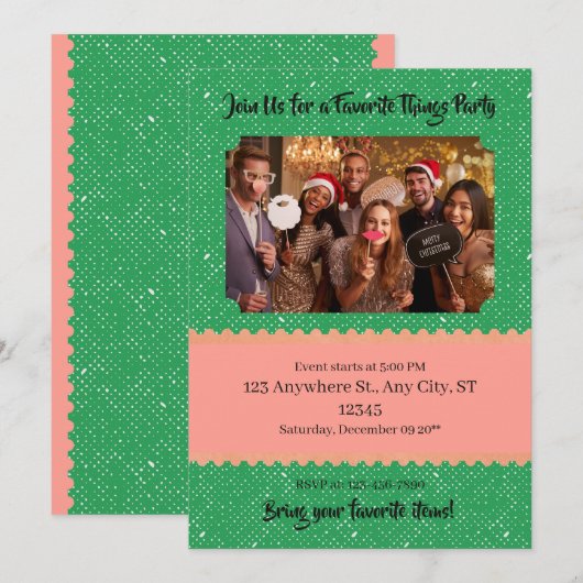 Favoriete Dingen Feest aangepast Kaart (Voorkant / Achterkant)