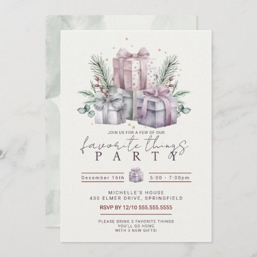 Favoriete Dingen feest Kaart (Voorkant / Achterkant)