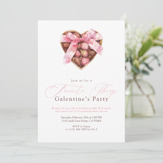Favoriete Dingen Galentine’s Feest Kaart (Staand voorkant)