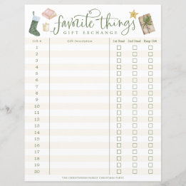 Favoriete dingen Gift Exchange Tracker #1-20