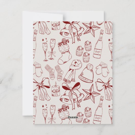 Favoriete dingen Hand getrokken kerstfeest Feestdagenkaart (Achterkant)