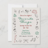 Favoriete dingen Hand getrokken kerstfeest Feestdagenkaart (Voorkant)