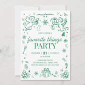 Favoriete dingen Hand getrokken kerstfeest Kaart (Voorkant)