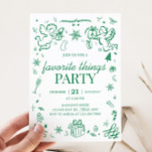 Favoriete dingen Hand getrokken kerstfeest Kaart