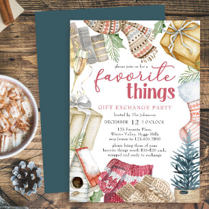 Favoriete Dingen Kerst Geschenkenruil Feestje Kaart