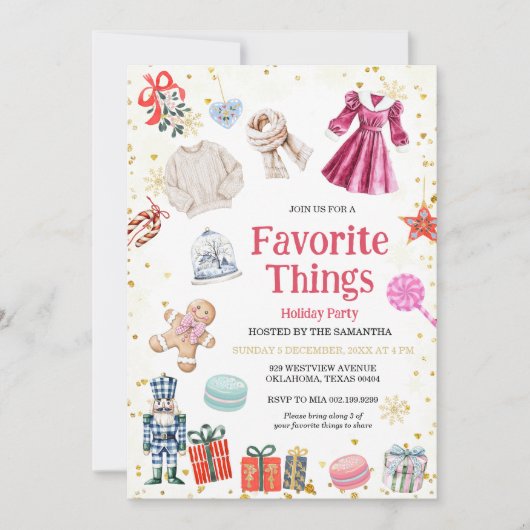 Favoriete dingen Kerstfeest Feestdagen Kaart (Voorkant)