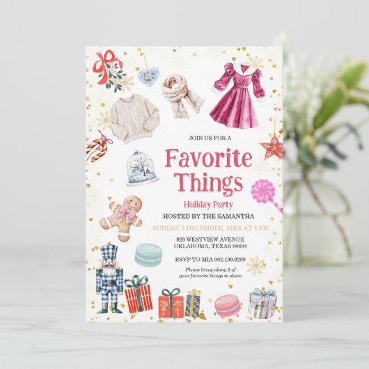 Favoriete dingen Kerstfeest Feestdagen Kaart (Staand voorkant)