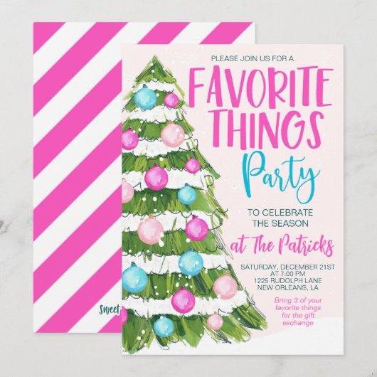 Favoriete Dingen Kerstfeest Kaart (Voorkant / Achterkant)