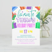 Favoriete Dingen Kerstfeest met Helder Kleurrijke Kaart (Staand voorkant)