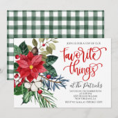 Favoriete dingen Kerstmis uitnodiging (Voorkant / Achterkant)