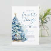 Favoriete Dingen Kerstvakantie Dinner Party Kaart (Staand voorkant)