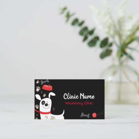 Favoriete dingen met Cute Dog Veterinary Clinic Visitekaartje (Staand voorkant)