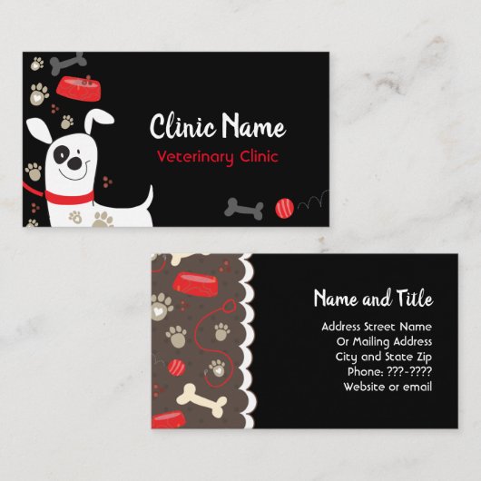 Favoriete dingen met Cute Dog Veterinary Clinic Visitekaartje (Voorkant / Achterkant)