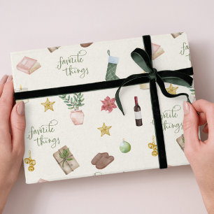 Favoriete dingen Patroon kerstvakantie Cadeaupapier