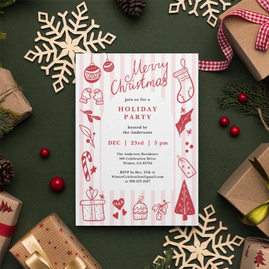 Favoriete Dingen Rode Kerstfeest Uitnodiging