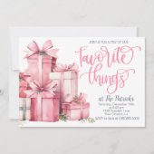 Favoriete Dingen Roze Feestuitnodiging Kaart (Voorkant)