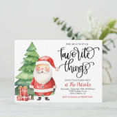Favoriete dingen Santa Holiday Party Uitnodiging (Staand voorkant)