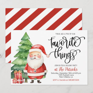 Favoriete dingen Santa Holiday Party Uitnodiging