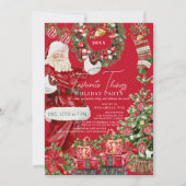 Favoriete dingen Santa Red Christmas Holiday Party Kaart (Voorkant)