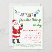 Favoriete dingen Vakantie Feest met Santa Champagn Kaart (Voorkant)