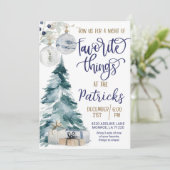 Favoriete dingen Vakantie Party uitnodiging (Staand voorkant)