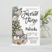 Favoriete dingen Vakantie Party uitnodiging (Staand voorkant)