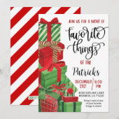 Favoriete dingen Vakantie Party uitnodiging (Voorkant / Achterkant)