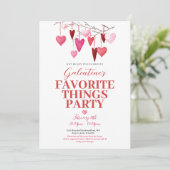 Favoriete Dingen Valentijn's Galentine's Party Kaart (Staand voorkant)