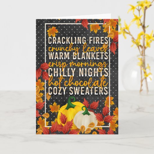 Favoriete Dingen van het Najaar Kaart (Gele Bloem)