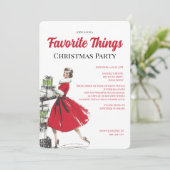 Favoriete Dingen Vintage Kerstfeest Kaart (Staand voorkant)