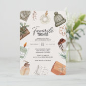 Favoriete Dingen Vriend Gift Exchange Holiday Part Kaart (Staand voorkant)