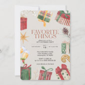 Favoriete Dingen Vriend Gift Exchange Holiday Part Kaart (Voorkant)