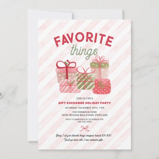 Favoriete dingen Vrienden Vakantie Cadeauuitwissel Kaart (Voorkant)