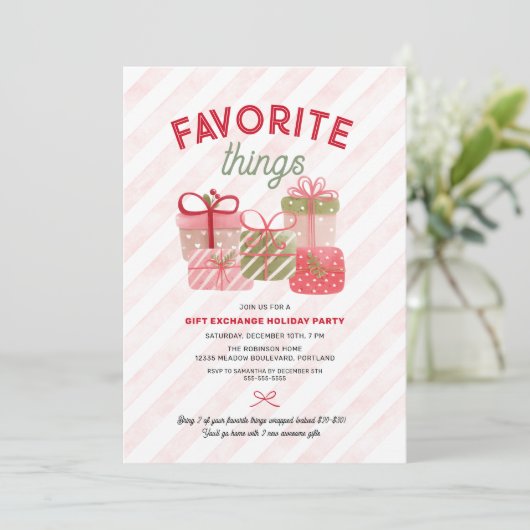 Favoriete dingen Vrienden Vakantie Cadeauuitwissel Kaart (Staand voorkant)