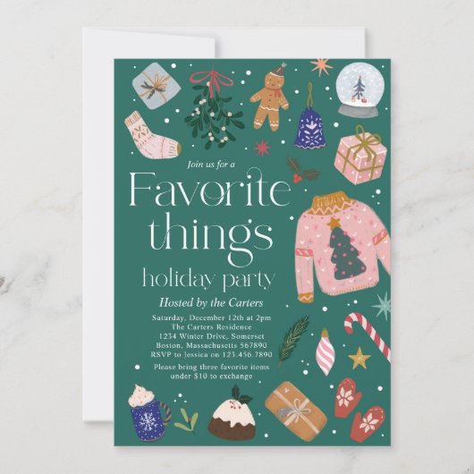 Favoriete Dingen Vrijdag cadeau Exchange Party Kaart (Voorkant)