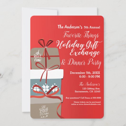 Favoriete Dingen Vrijdag cadeau Exchange Party Kaart (Voorkant)