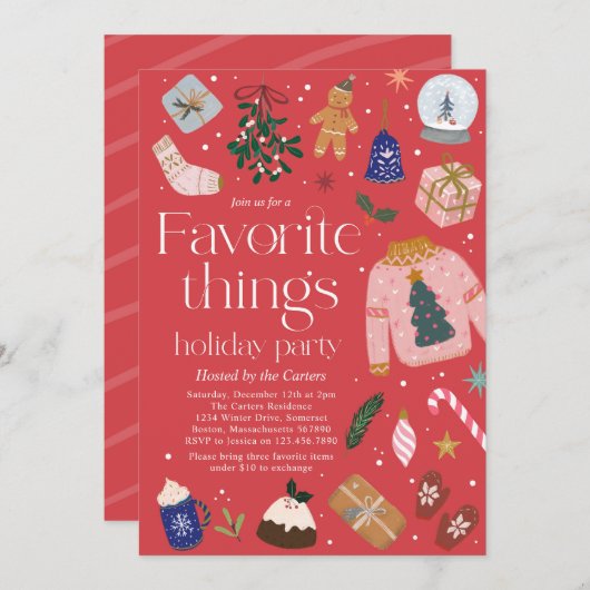 Favoriete Dingen Vrijdag cadeau Exchange Party Kaart (Voorkant / Achterkant)