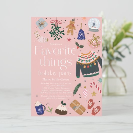 Favoriete Dingen Vrijdag cadeau Exchange Party Kaart (Staand voorkant)