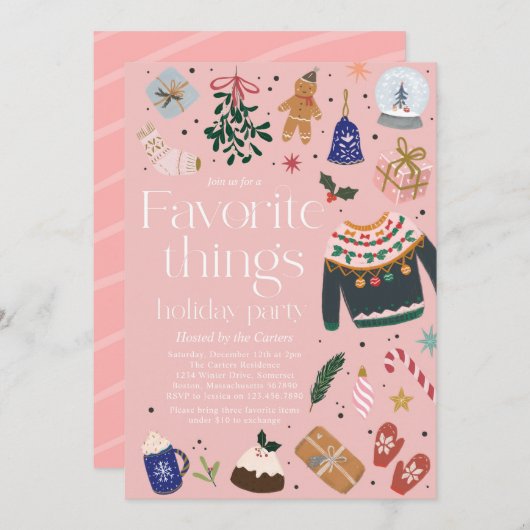 Favoriete Dingen Vrijdag cadeau Exchange Party Kaart (Voorkant / Achterkant)