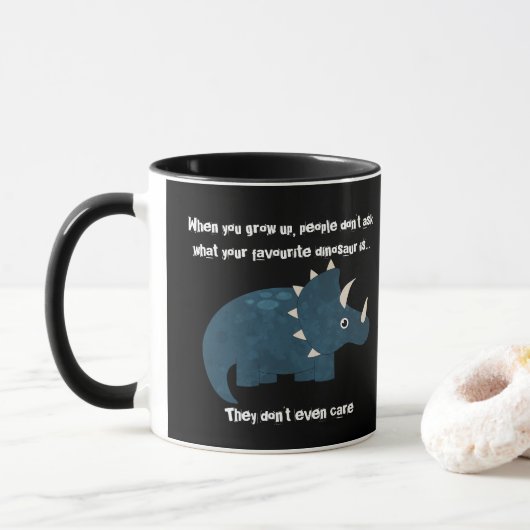 Favoriete Dinosaur Triceratops Funny Quote Mok (Met donut)