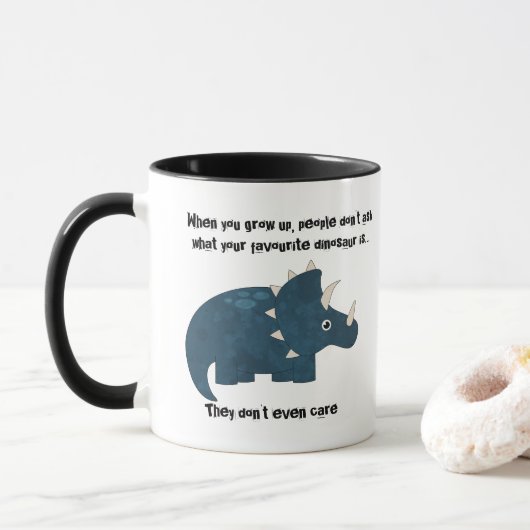Favoriete Dinosaur Triceratops Funny Quote Mok (Met donut)
