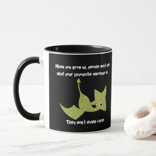 Favoriete dinosaurus Pterodactyl Funny Quote Mok (Met donut)