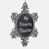 Favoriete docent-chalkboard-ontwerpcadeauidee tin sneeuwvlok ornament (Links)