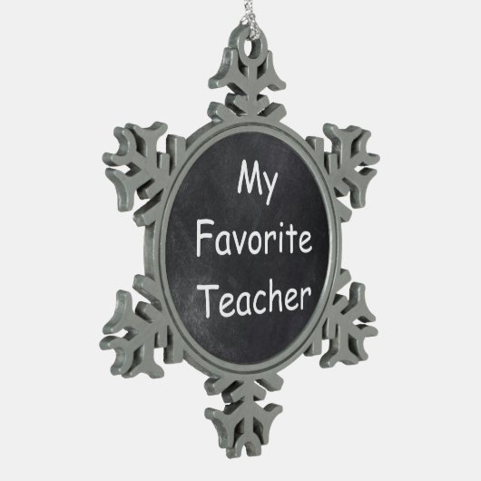 Favoriete docent-chalkboard-ontwerpcadeauidee tin sneeuwvlok ornament (Links)