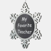 Favoriete docent-chalkboard-ontwerpcadeauidee tin sneeuwvlok ornament (Rechts)